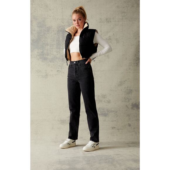 NWT! Pacsun High-Rise Relaxed Straight Leg Button Fly Dad Jeans Womens Size 25 - Picture 2 of 13